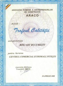 Quality Trophy 2007 for Euromall Pitesti Project